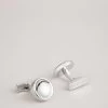 Ted Baker Curve Silver Tone Metal Circle Cufflinks -Fashion Men Shop 118165s