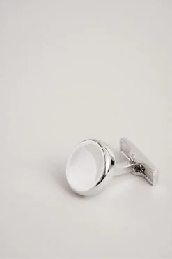 Ted Baker Curve Silver Tone Metal Circle Cufflinks -Fashion Men Shop 118165s3