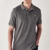 Crew Clothing Company Grey Classic Pique Polo -Fashion Men Shop 173 280s