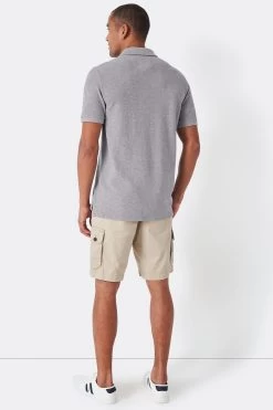 Crew Clothing Company Grey Classic Pique Polo -Fashion Men Shop 173280s2