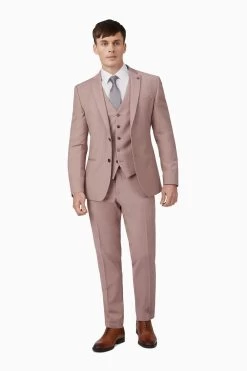 Ted Baker Pink Sharkskin Slim Suit Jacket -Fashion Men Shop 175 126s3