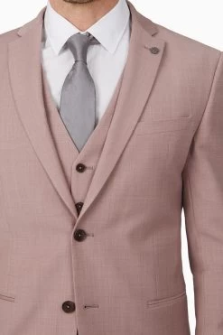 Ted Baker Pink Sharkskin Slim Suit Jacket -Fashion Men Shop 175 126s4