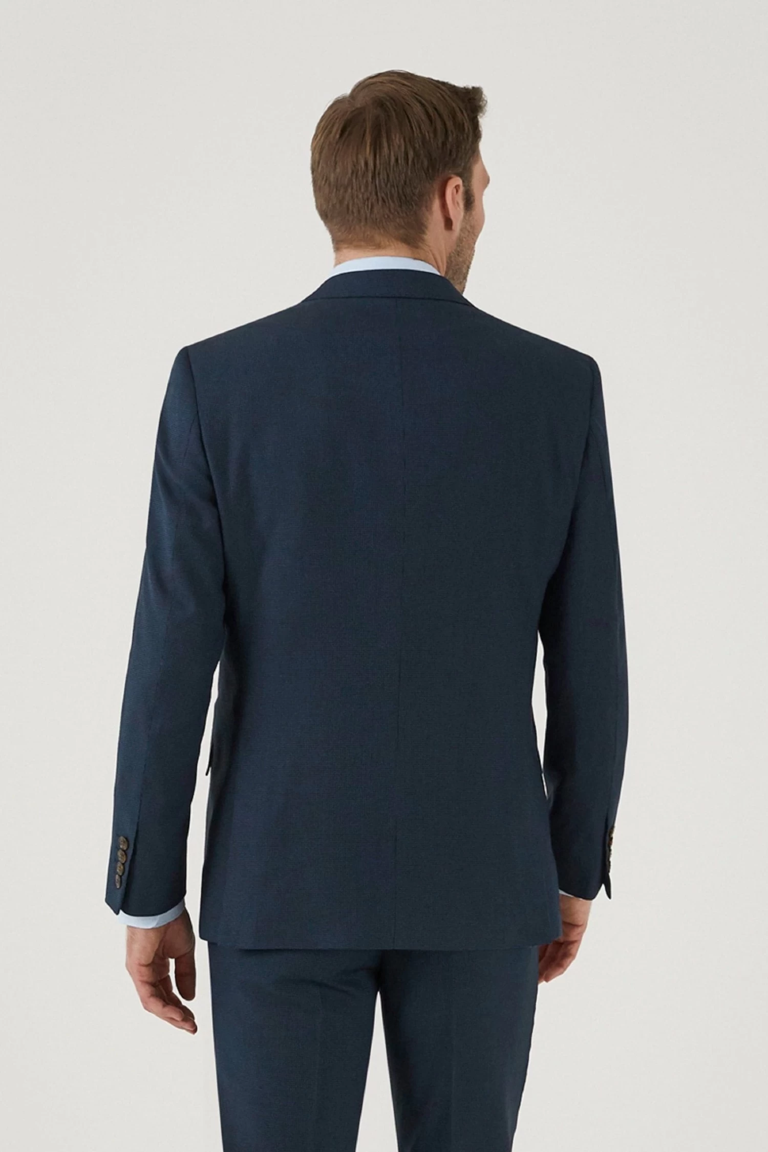 Skopes Fallon Navy Blue Tailored Fit Wool Blend Suit Jacket 4 Skopes Fallon Navy Blue Tailored Fit Wool Blend Suit Jacket - Image 2