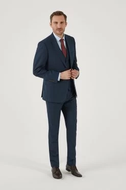 Skopes Fallon Navy Blue Tailored Fit Wool Blend Suit Jacket 9 Skopes Fallon Navy Blue Tailored Fit Wool Blend Suit Jacket -Fashion Men Shop 188 732s3