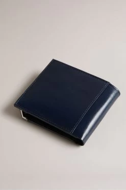 Ted Baker Blue Metal Corner Bifold Coin Wallet -Fashion Men Shop 189434s4