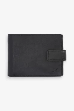 Next Black Monogram Signature Italian Leather Extra Capacity Wallet