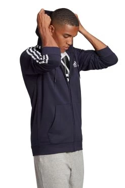 Adidas Fleece 3-Stripes Zip Through Hoodie