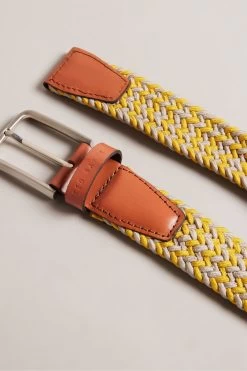 Ted Baker Yellow Callen Woven Elastic Belt 7 Ted Baker Yellow Callen Woven Elastic Belt -Fashion Men Shop 232733s2