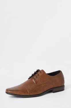 River Island Brown Emboss Toecap Derby Shoe -Fashion Men Shop 263696s2