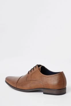 River Island Brown Emboss Toecap Derby Shoe -Fashion Men Shop 263696s3