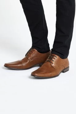 River Island Brown Emboss Toecap Derby Shoe -Fashion Men Shop 263696s5