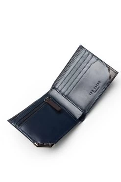 Ted Baker Korning Blue Leather Bifold Wallet -Fashion Men Shop 284131s3