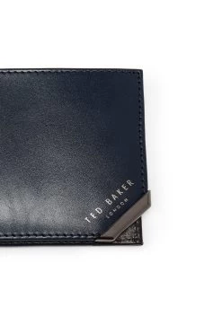 Ted Baker Korning Blue Leather Bifold Wallet -Fashion Men Shop 284131s4