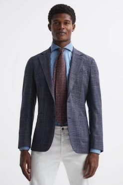 Reiss Belvedere Single Breasted Check Blazer -Fashion Men Shop 2YL 379s3