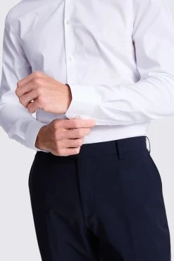 MOSS Extra Slim Fit White Single Cuff Stretch Shirt -Fashion Men Shop 301505s3