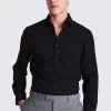 MOSS Skinny Fit Black Single Cuff Stretch Shirt -Fashion Men Shop 307812s