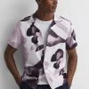 Reiss Howe Cuban Collar Button Through Shirt 1 Reiss Howe Cuban Collar Button Through Shirt -Fashion Men Shop 350609s