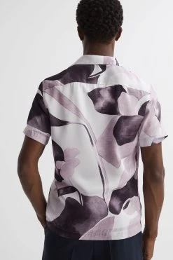 Reiss Howe Cuban Collar Button Through Shirt -Fashion Men Shop 350609s4