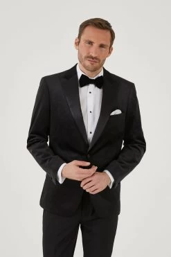 Skopes Jive Black Tailored Fit Velvet Jacket