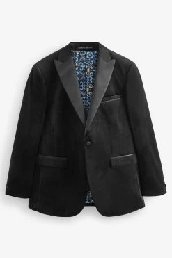Skopes Jive Black Tailored Fit Velvet Jacket 13 Skopes Jive Black Tailored Fit Velvet Jacket -Fashion Men Shop 386574s6