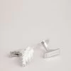 Ted Baker Silver Tone Leaf Cufflinks -Fashion Men Shop 424456s
