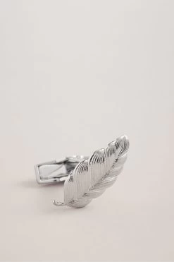 Ted Baker Silver Tone Leaf Cufflinks -Fashion Men Shop 424456s3