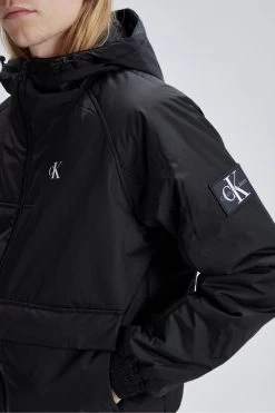 Calvin Klein Padded Hooded Black Harrington Jacket -Fashion Men Shop 440934s3
