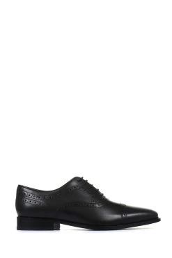 Jones Bootmaker Black Joseph Leather Oxford Men's Semi-Brogues