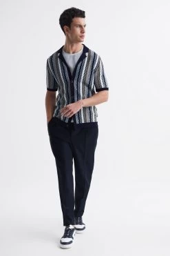 Reiss Gibbon Cuban Collar Striped Button Through Shirt 10 Reiss Gibbon Cuban Collar Striped Button Through Shirt -Fashion Men Shop 4BY870s3