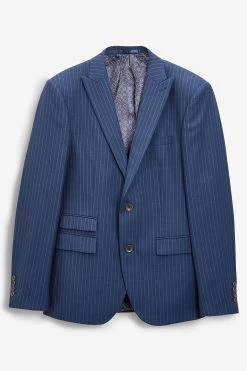 Next Blue Stripe Signature Empire Mills 100% Wool Stripe Suit: Jacket 21 Next Blue Stripe Signature Empire Mills 100% Wool Stripe Suit: Jacket -Fashion Men Shop 502 904s10