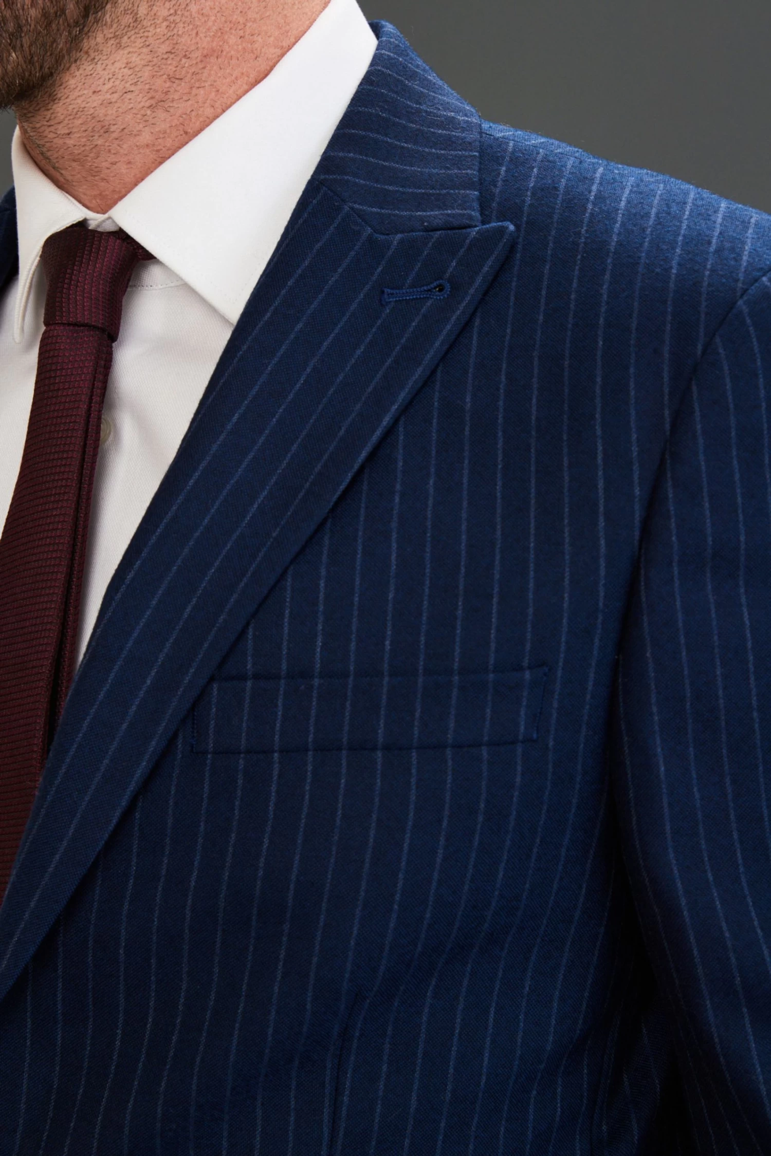 Next Blue Stripe Signature Empire Mills 100% Wool Stripe Suit: Jacket 7 Next Blue Stripe Signature Empire Mills 100% Wool Stripe Suit: Jacket - Image 5
