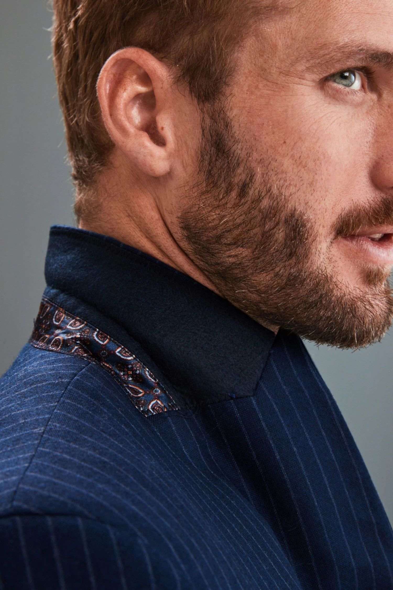 Next Blue Stripe Signature Empire Mills 100% Wool Stripe Suit: Jacket 8 Next Blue Stripe Signature Empire Mills 100% Wool Stripe Suit: Jacket - Image 6