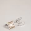 Ted Baker Silver Tone Square Metal Cufflinks