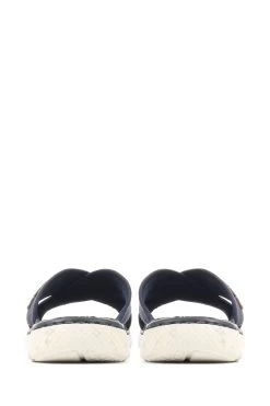 Pavers Blue Leather Slider Sandals -Fashion Men Shop 523348s3