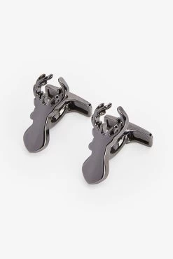 Next Gunmetal Stag Cufflinks -Fashion Men Shop 552785s3