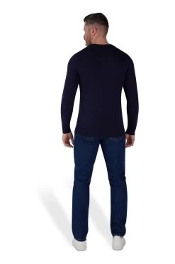 Raging Bull Blue Lightweight Crew Neck Jumper -Fashion Men Shop 583 734s2