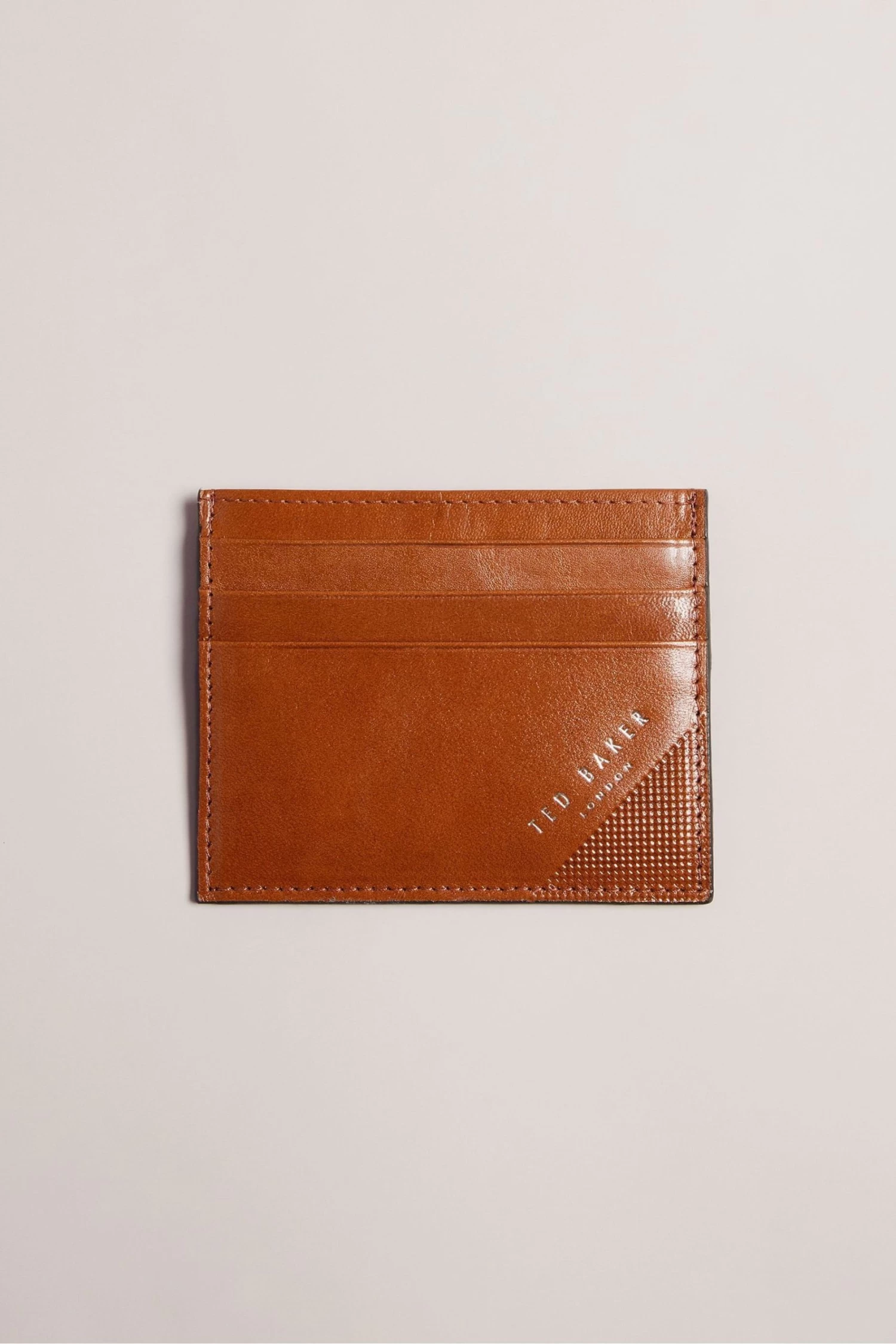 Ted Baker Natural Embossed Corner Leather Card Holder 3 Ted Baker Natural Embossed Corner Leather Card Holder