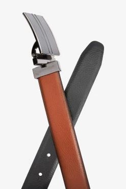Next Black/Tan Brown Signature Reversible Italian Leather Plaque Belt 11 Next Black/Tan Brown Signature Reversible Italian Leather Plaque Belt -Fashion Men Shop 616294s10