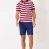 Crew Clothing Company Bright Pink Stripe Cotton Classic Polo Shirt -Fashion Men Shop 633 371s