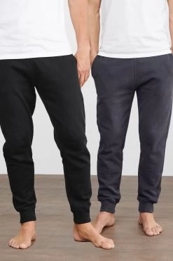 Next Slate Grey/Black Cuffed Joggers 2 Pack