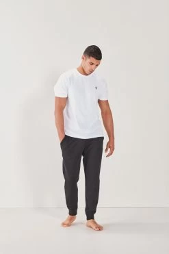 Next Slate Grey/Black Cuffed Joggers 2 Pack -Fashion Men Shop 669755s5