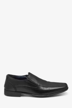Next Black Leather Panel Slip-On Shoes