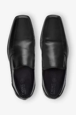 Next Black Leather Panel Slip-On Shoes -Fashion Men Shop 690254s3