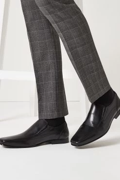 Next Black Leather Panel Slip-On Shoes -Fashion Men Shop 690254s5