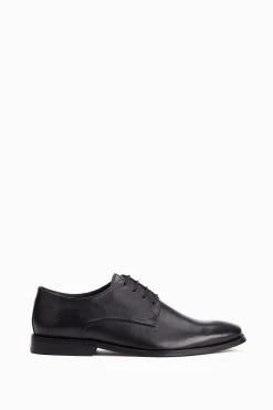 Base London Black Marley Waxy Derby Shoes