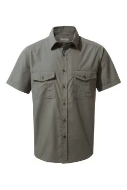 Craghoppers Grey Kiwi Short Sleeve Shirt -Fashion Men Shop 712767s7