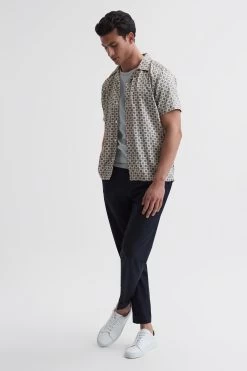 Reiss Pedro Printed Cuban Collar Shirt -Fashion Men Shop 752 422s3