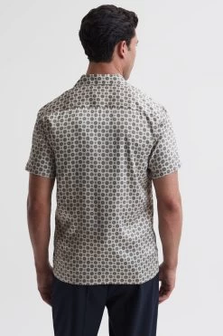 Reiss Pedro Printed Cuban Collar Shirt -Fashion Men Shop 752 422s5