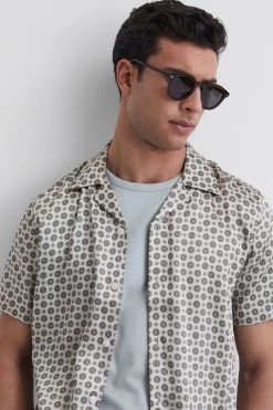 Reiss Pedro Printed Cuban Collar Shirt -Fashion Men Shop 752 422s6