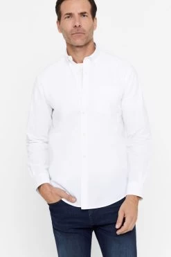 Cortefiel Plain Oxford White Shirt